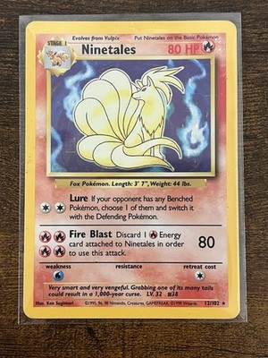 ポケモンカード Ninetales 12/102 holo 英語版 Pokémon TCG Ninetales 12/102 Base Set Holo Rare Stage English HP
