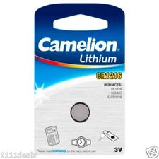 1 Pc Camelion CR1216 DL1216 ECR1216 BR1216 KCR1216 LM1216 CD1216 Battery
