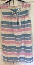 Southern Tide Women's Cora Pink Blue White Stripe Linen Dress Size 10, NWT $148