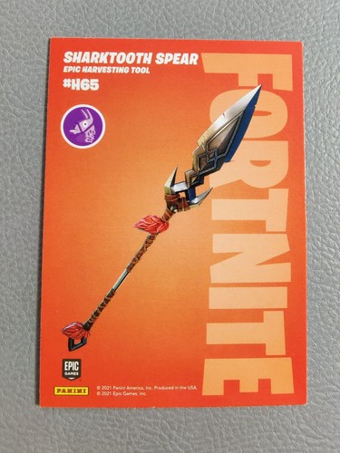Skull Sickle Sharktooth Spear #H65 Rare Tool NM/M 2021 Fortnite Series 3 Panini - Picture 2 of 2