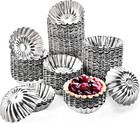 New Listing100 Pcs Egg Tart Molds for Baking, 3" Mini Tart Pie Pan, Aluminum Brioche Mold,