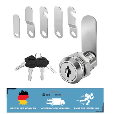 Letter Box Lock 20mm   5 Lock Plates, 4 Keys, Cabinet Lock for Furniture & Do...