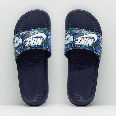 blue nike slides womens