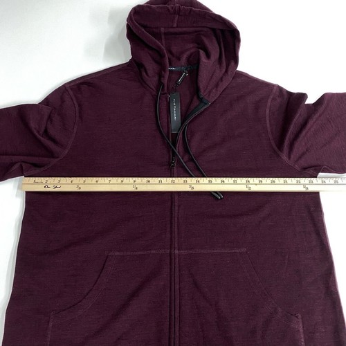 Elie Tahari Mens XL Knit Hoodie Jacket Prune Burgundy Wool Blend J953H503 - Picture 10 of 12