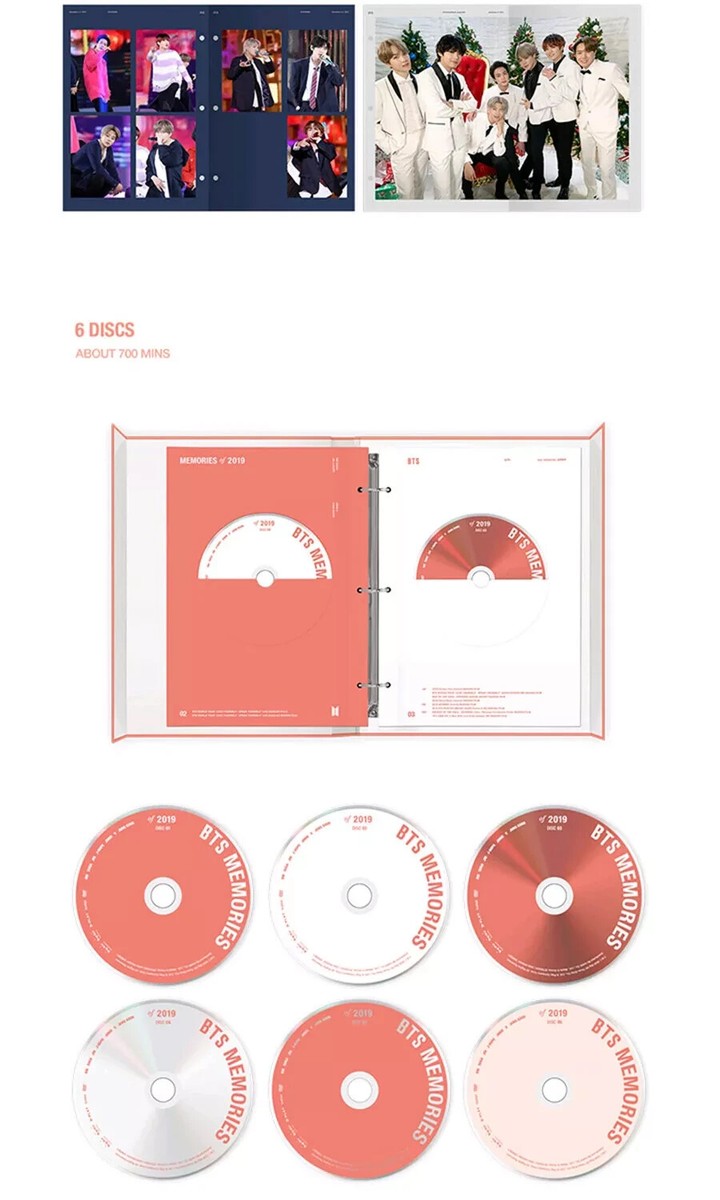 K-POP BTS MEMORIES OF 2019 DVD 6Disc-214p Book-Frame-Post-Photo