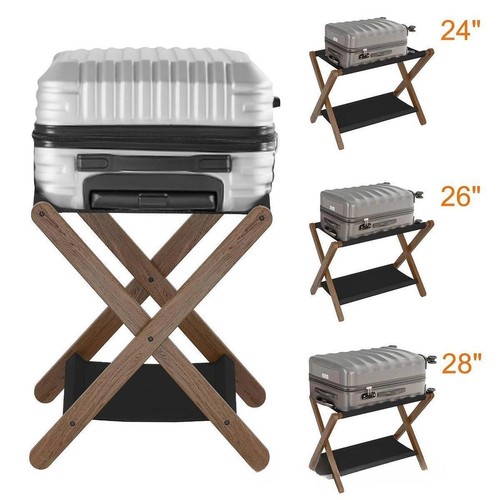 Foldable Luggage Rack with Shelf Travel Bag Holder for Travel Hotel Bedroom - Picture 5 of 6