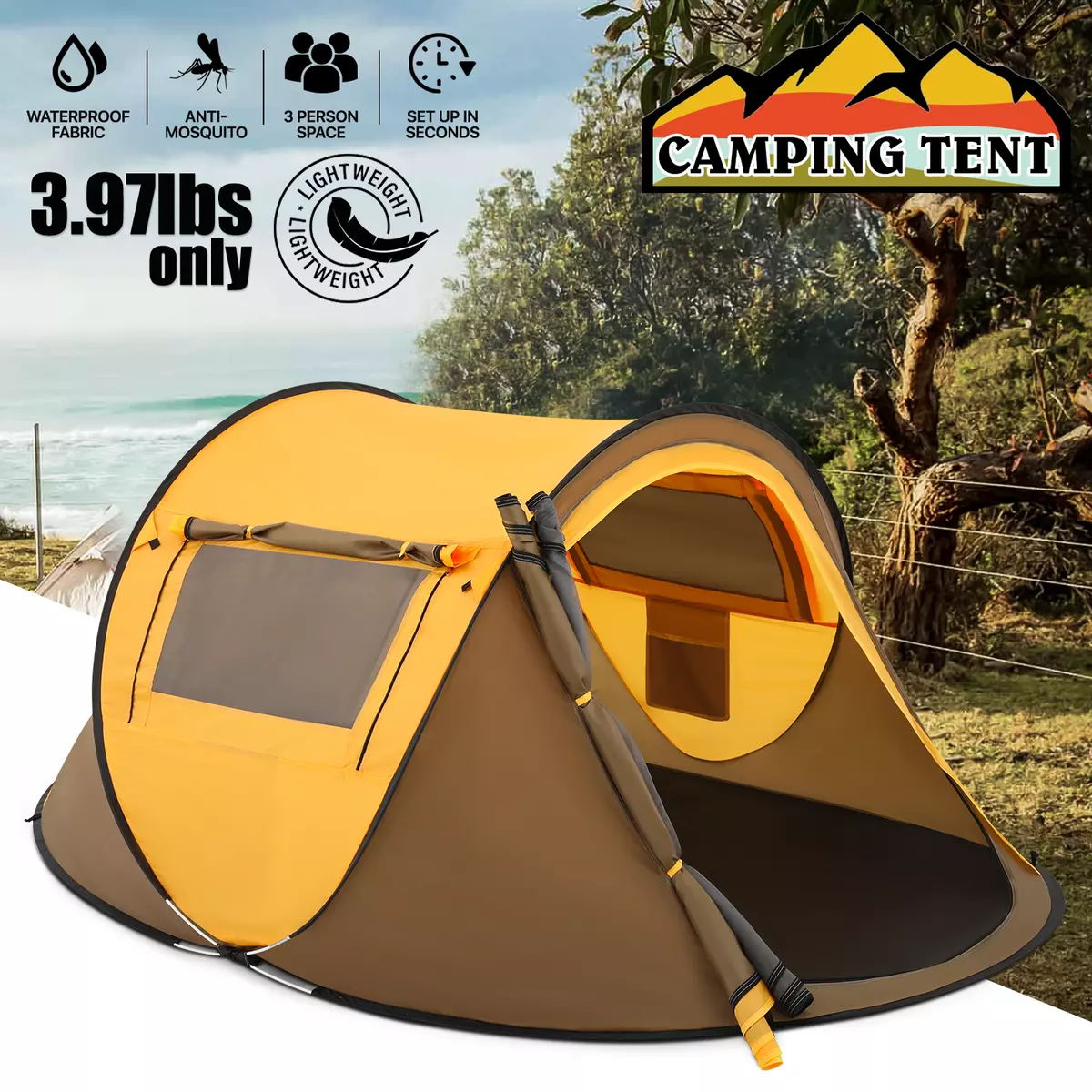 3 person pop up tent top
