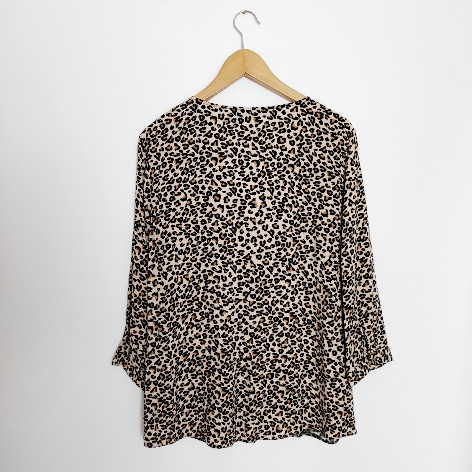 Nutmeg Black Beige Animal Leopard Print Button Front Top Shirt Size UK