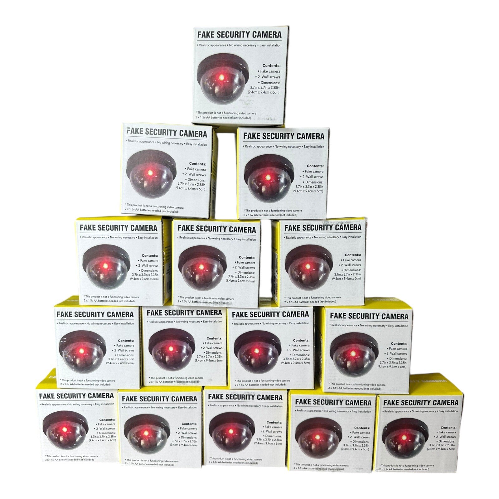 Choose Your Qty Pack Lot Fake Security Camera Dome with Flashing Red LED Light