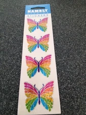 *2 PKGS* HAMBLY STUDIOS STICKERS RAINBOW BUTTERFLY BUTTERFLIES GLITTERS SHIMMERS
