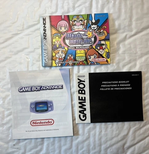WARIO WARE, INC. Mega Microgames Nintendo GBA Original 2003 MANUAL ONLY