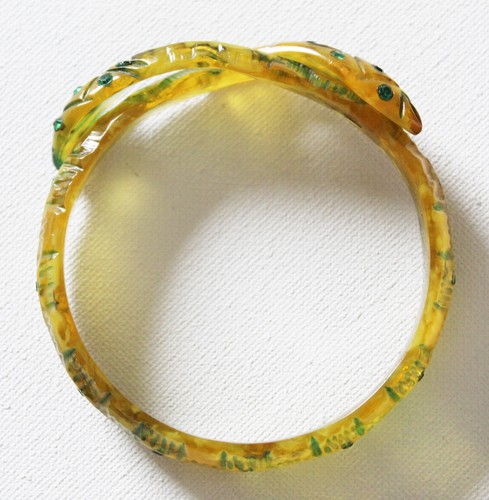 Rare Celluloid Apple Juice Snake bracelet from prominent estate collection - Picture 5 of 5