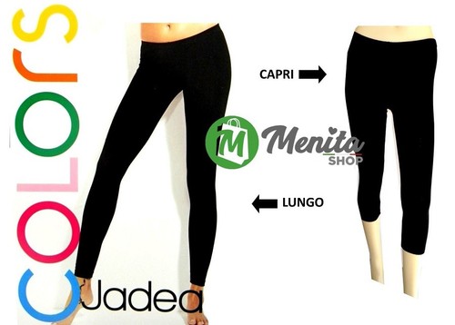 LEGGINGS LEGGINS JADEA CORTO LUNGO DONNA FUSEAU FUSEAUX IN COTONE NERO  BIANCO | eBay