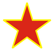 5" military aviation red and yellow star sticker decal usa made