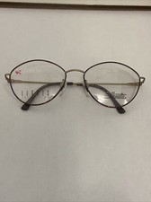 VTG NOS Silhouette Lights Purple Gold Metal Oval Eye Glass Frames 56-18-135