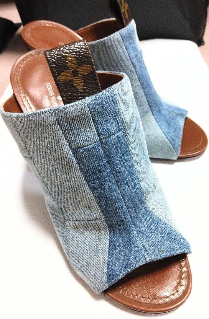 Louis Vuitton Denim Sandals 36.5 Blue authentic Women from Louis Vuitton Denim Sandals 36.5 Blue authentic Women from