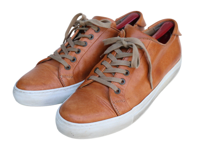 Collegium Italy Brown Leather Casual Low Top Sneaker Shoe Men’s SZ 43 US 10.5