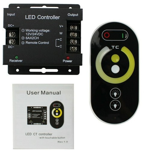 CCT LED Funk Touch-Dimmer 12V 24V DC Streifen PWM Regler Funkdimmer Dimmer - Bild 1 von 8