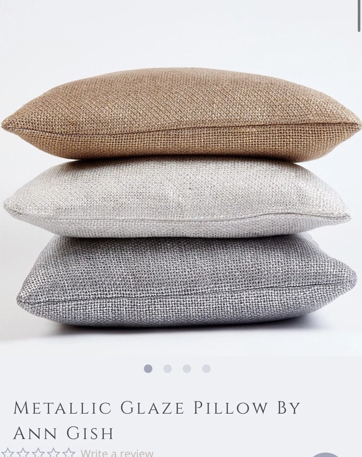 (2) Almohadas Art Of Home For Ann Gish esmalte metálico acento dorado 18” Difíciles de encontrar Foto 3 de 4