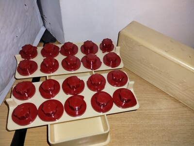 Vintage Deluxe Automatic Zig Zag Set of 20 Red Sewing Machine Design Cams Case