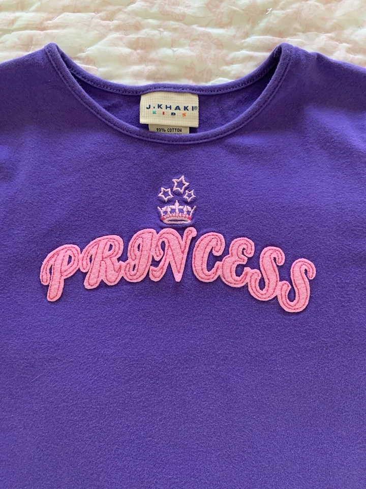 Camisa J. Caqui Princesa Mangas Largas Elastizada Púrpura Rosa Niñas Talla Mediana Foto 4 de 4