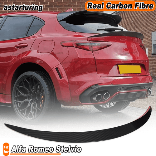For Alfa Romeo Stelvio SUV 2017-21 Rear Trunk Spoiler Lip Wing Dry Carbon Fiber  - Bild 1 von 12