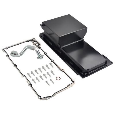 Black Front Sump Retrofit Oil Pan Kit w/Tube for GM LS1 LS2 LS3 LS6 Engines 7-QT