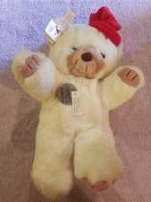 VINTAGE 1985 ETONE TEDDY BEAR PLUSH 15" STUFFED ANIMAL FLUFFY SOFT WHITE KOREA