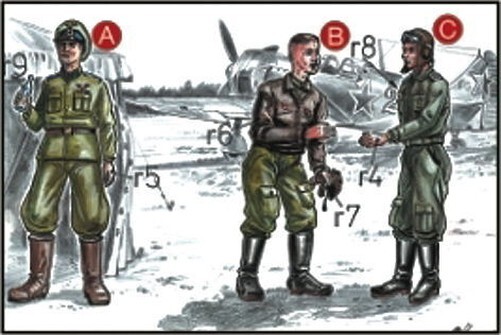 Cmk 129-F72047 - 1:72 Soviet Pilots and Mechanics - New