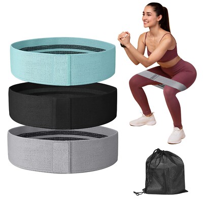 Qualität 3 Stück Stoff Widerstand Übungsbänder, Beine Gesäß Fitness Zuhause & Fitnessstudio