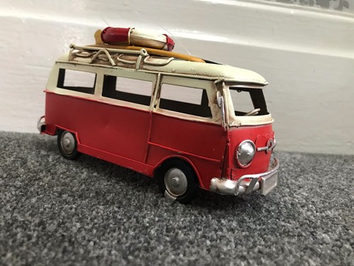 Small Tin camper van model - red | eBay