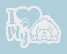 I Heart My Maltese Dog Vinyl Decal Sticker Car Laptop Phone Pet Love Cute Puppy