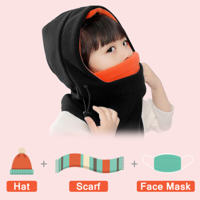 Kids Boys Girls Winter Fleece Balaclava Hat Windproof Ski Face