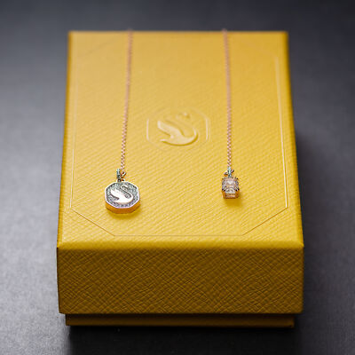 Swarovski Crystal Signum Y Necklace Swan White Rose Gold