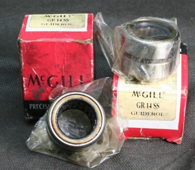 Two (2) McGill GR14 SS GuideRol Outer Ring Needle Roller Bearing 5/8''ID USA NEW