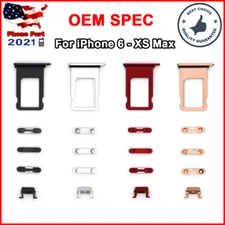 Volume Power Button Set SIM Card Holder Tray For iPhone XS Max XR X 8 7 6S Plus