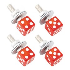 M6 Plastic Custom Head Dice License Plate Frame Screws Bolts Hardware Red