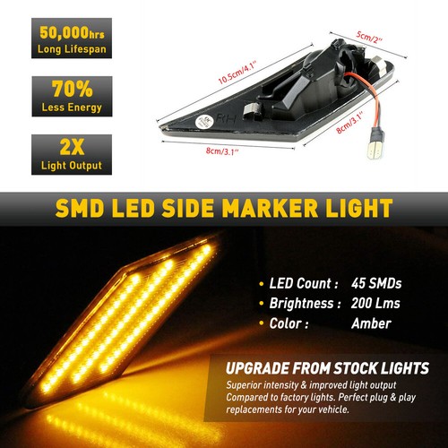 Smoked LED Side Marker Signal Lights DRL For 2013-2020 Subaru BRZ Scion FR-S 86 - Picture 2 of 11
