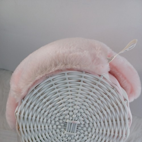 Cesta de Pascua Rosa Peluche Conejito Sobre Mimbre Cesta 1991 Unionsign Ltd LEER - Imagen 10 de 22