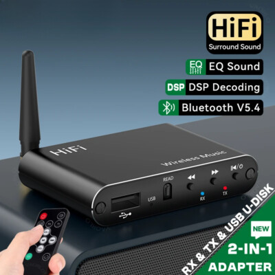 Bluetooth 5.4 Audio Receiver Transmitter Stereo Surround Music Wireless Adapter