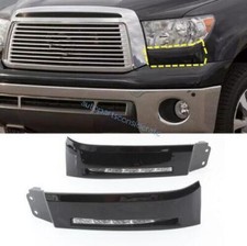 Gloss Black Led Drl Front Bumper Fog Light Lamp Trim For Toyota Tundra 20072013