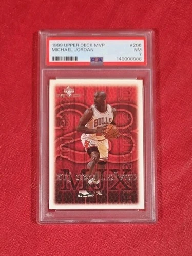1999-00 Upper Deck MVP #206 Michael Jordan Chicago Bulls NBA Card PSA 7