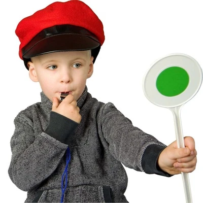 KRAUSE & SOHN Schaffner Mütze Rot mit Schaffner Kelle Lokführer Tim für Kinder Kostüm-Zubehör