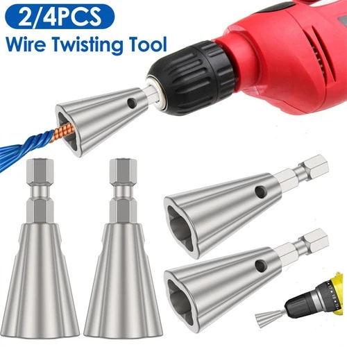 2/4X Wire Nut Twisting Tool Wire Cable Twister for Electrical Power Drill Driver
