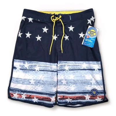 NEW Banana Boat Board Shorts Mens L USA Flag Performance UV Fast Dry Swim trunks