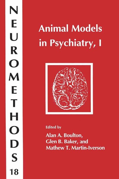 Alan A. Boulton (U. A.) | Animal Models In Psychiatry, I | Taschenbuch (2013)-image