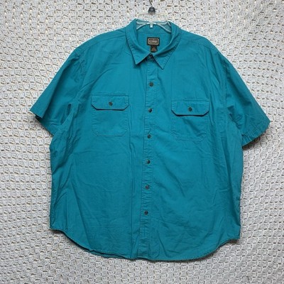 C.E SCHMIDT Workwear Shirt Mens 2X Green Button Up Short Sleeve Canvas
