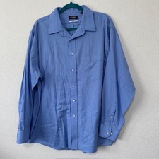 CHAPS Mens Light Blue Stretch Collar Regular Fit Dress Shirt Size 16 34/35