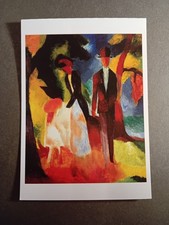 Auguste Macke Art Postcard, Leute am blauen, Unposted