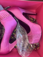 Betsey Johnson Hot Pink Studded Platform Stiletto Pumps,
